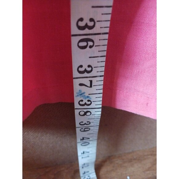 Anne Klein Sleeveless A-Line Dress V-Neck Back Zip Coral  linen Size Small - Picture 5 of 10